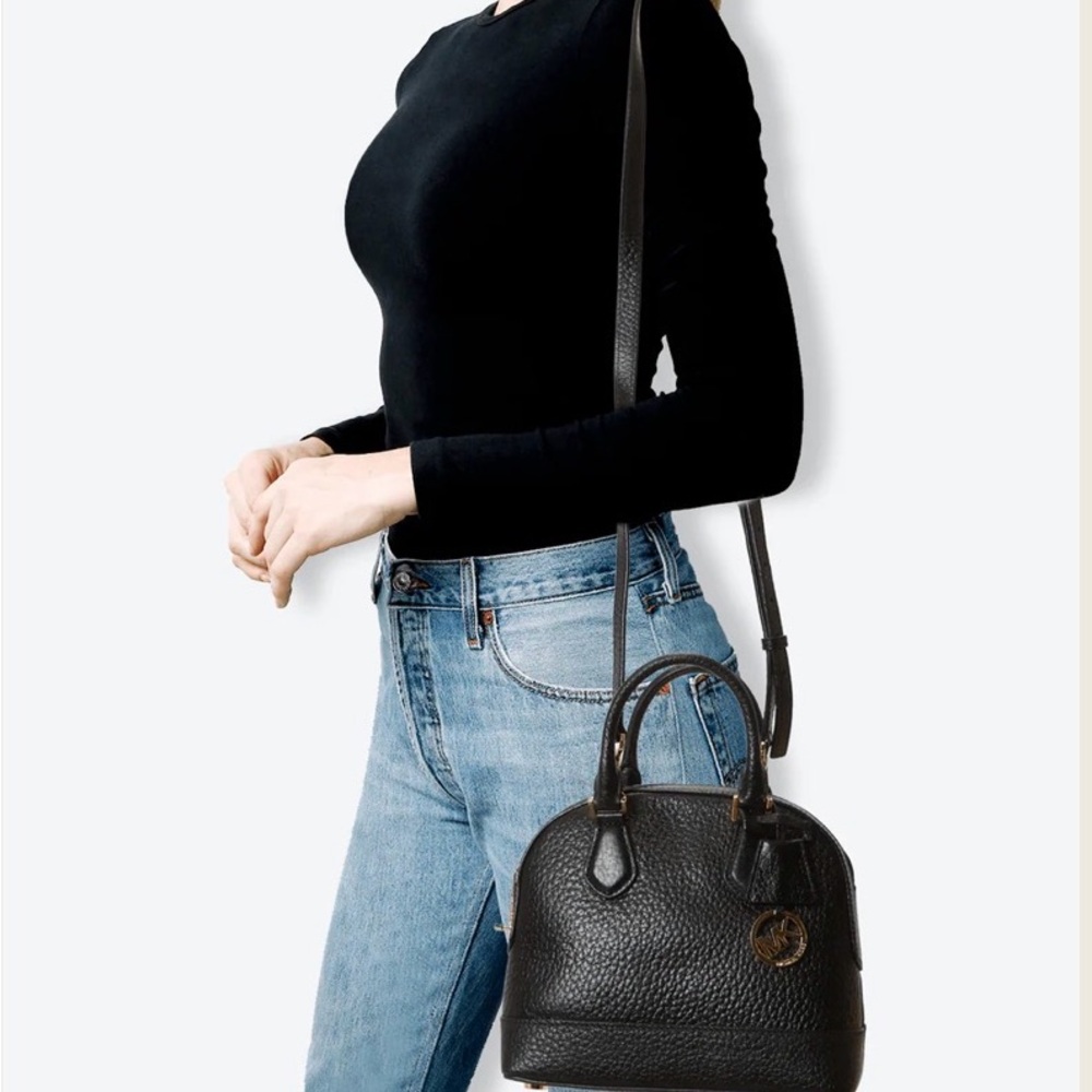 MAJE OFFER Black Leather Smythe Turnlock Handbag